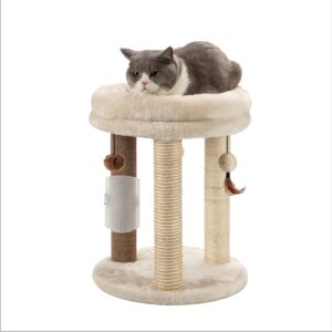 4in1 Small Cat Tree, Scratching Post with Tower Soft Cat Bed