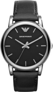 Emporio Armani Black Leather Watch
